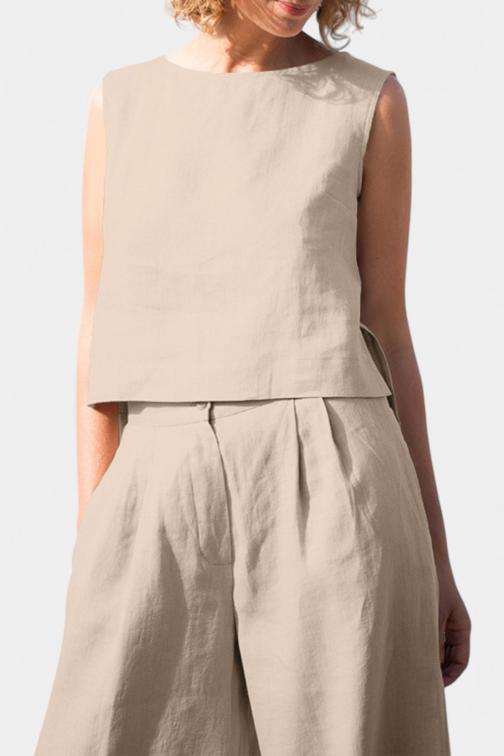 Yvanne Conjunto Vintage Sin Mangas de Verano