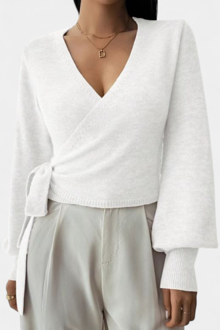 Persephone Suéter con Tirantes Cruzados y Cuello en V