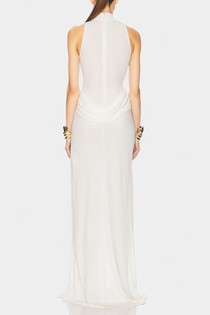 Duchess Vestido Maxi Draped con Abertura Lateral