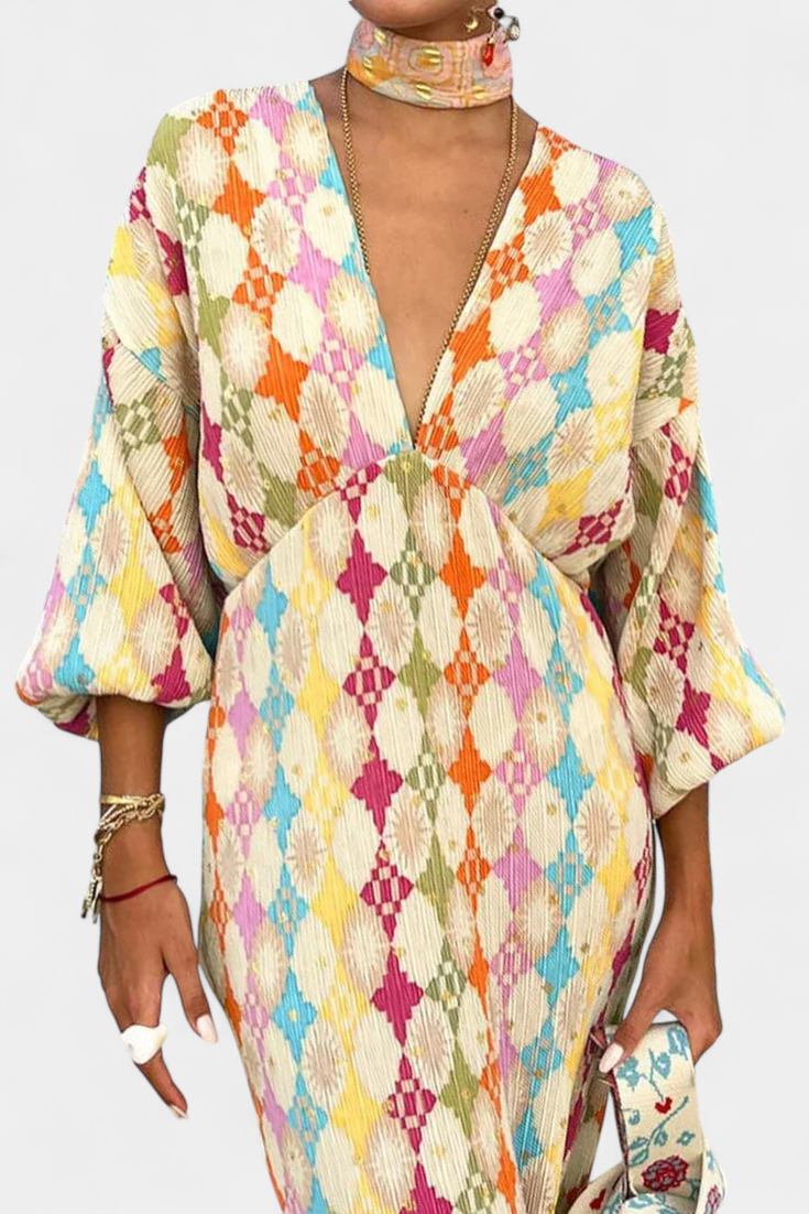 Shanice Vestido Maxi con Estampado Geométrico