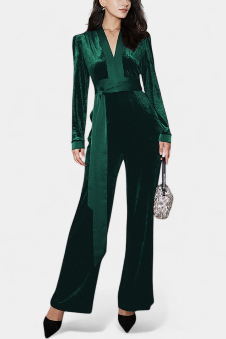 Henrietta Mono de Pierna Ancha con Lazo en la Cintura