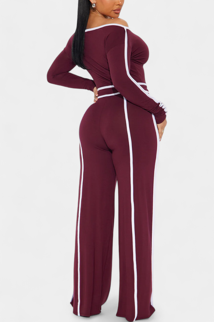 Krystelle Conjunto Off-Shoulder con Pantalón de Corte Recto