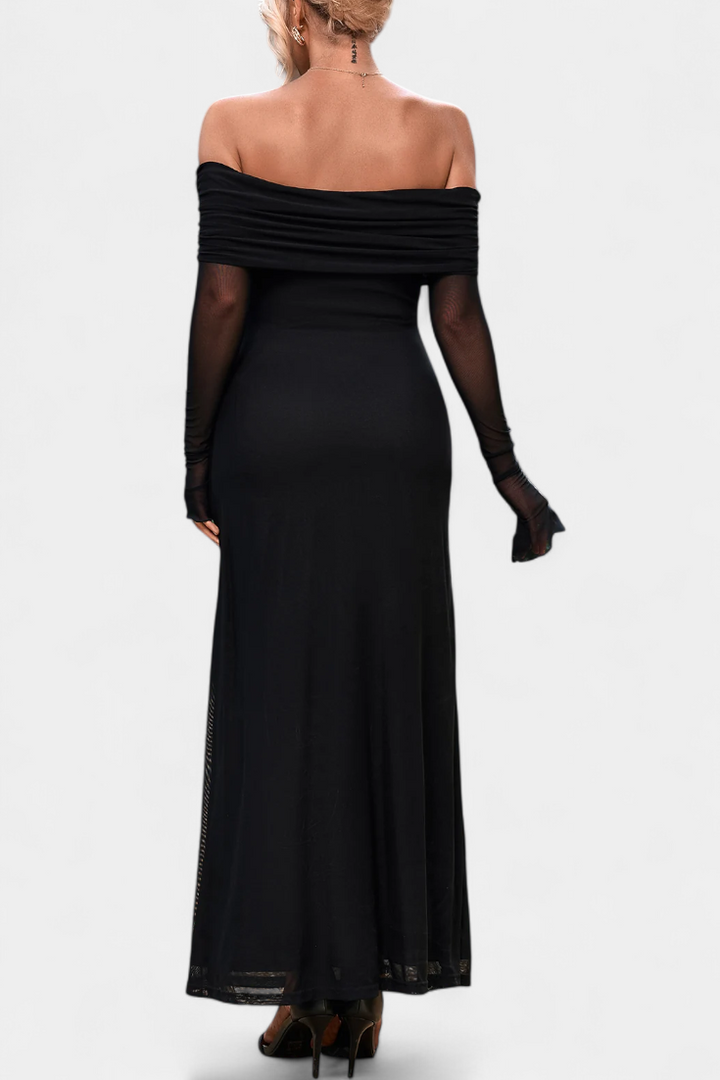 Lorelei Vestido Ajustado de Malla con Escote Recto