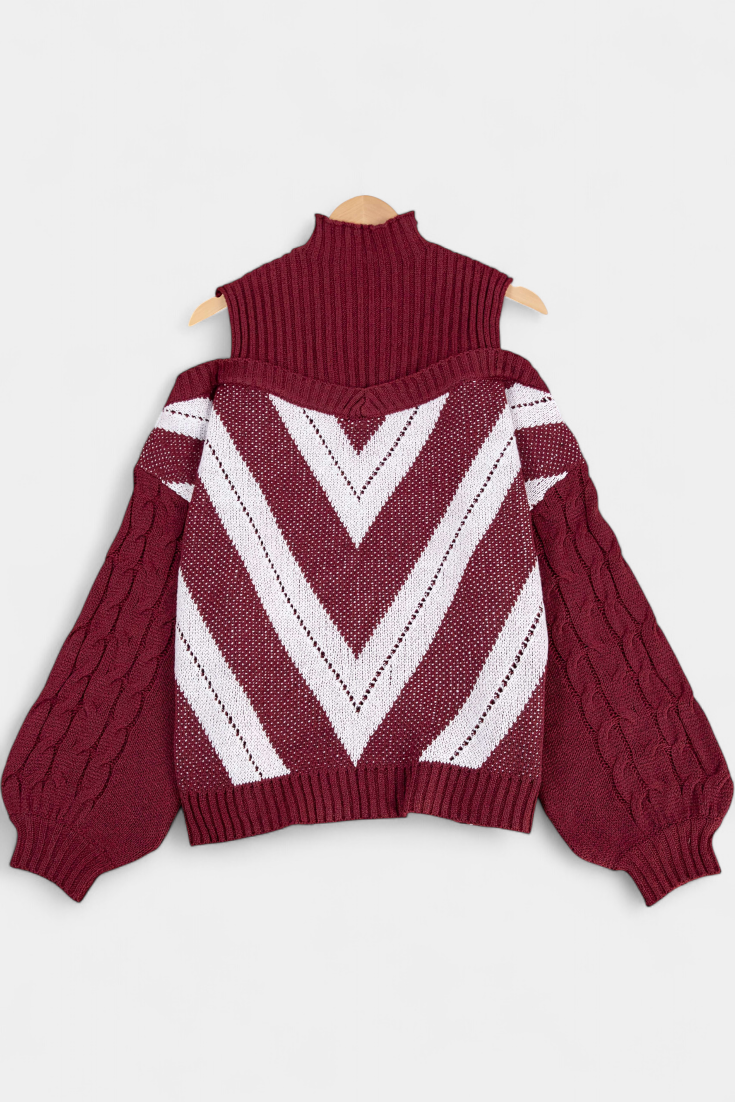 Wien Suéter Elegante de Hombros Descubiertos