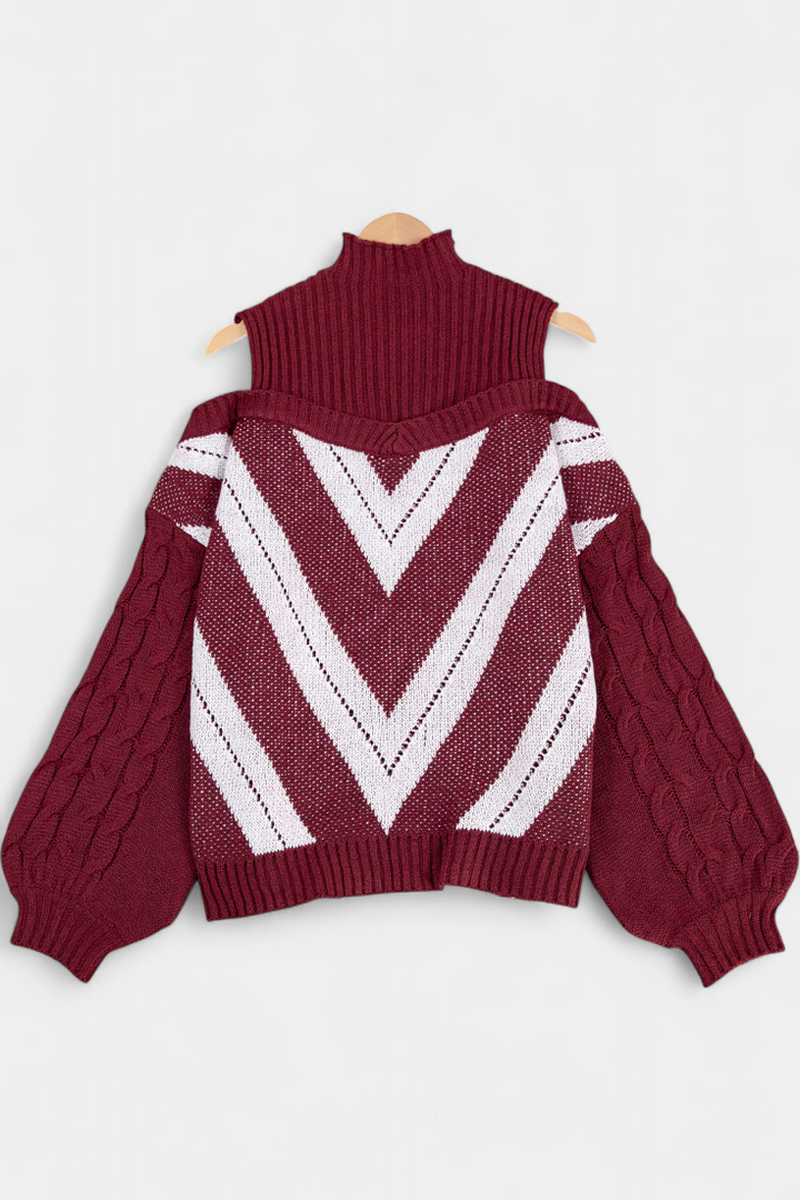 Wien Suéter Elegante de Hombros Descubiertos