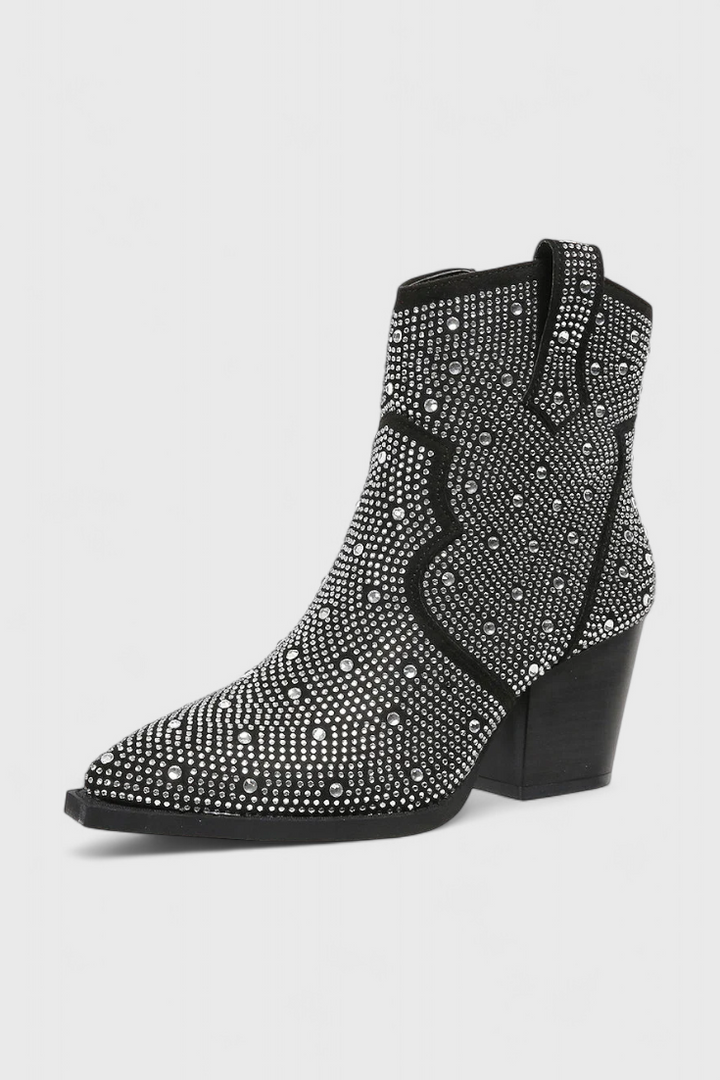 Berenice Elegant Boots with Patchwork and Side Zipper