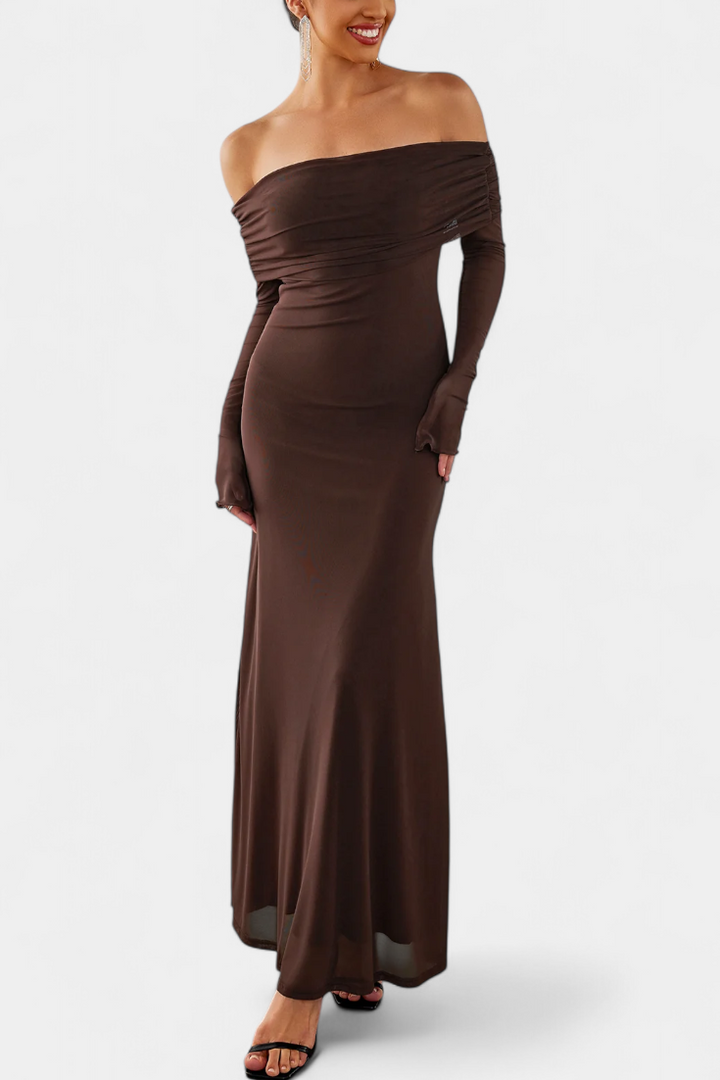 Lorelei Vestido Ajustado de Malla con Escote Recto