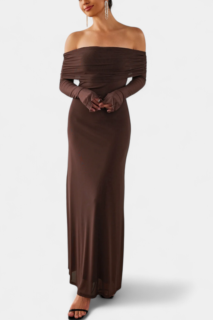 Lorelei Vestido Ajustado de Malla con Escote Recto