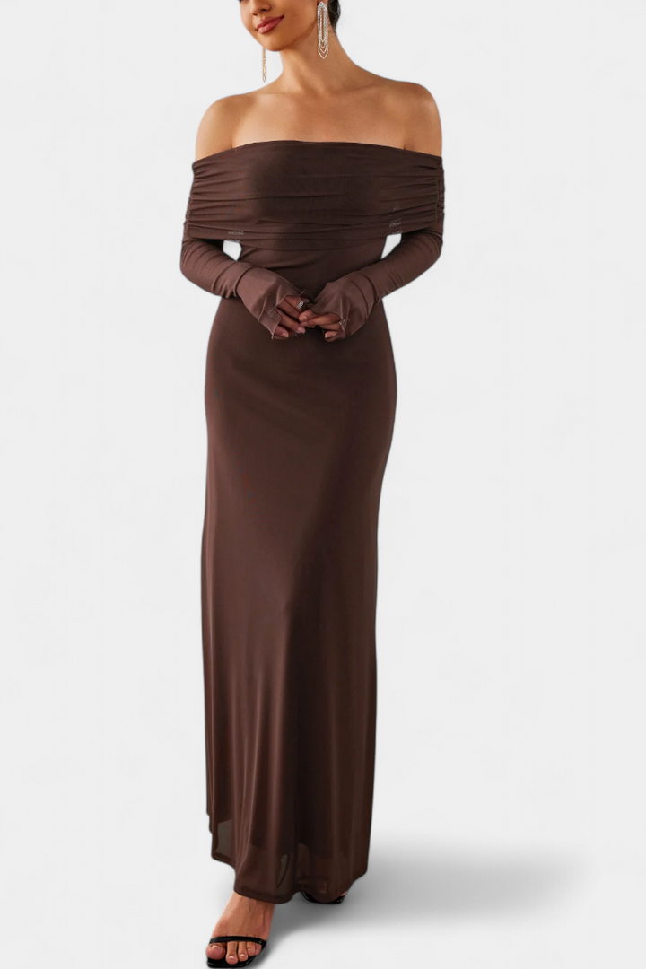 Lorelei Vestido Ajustado de Malla con Escote Recto