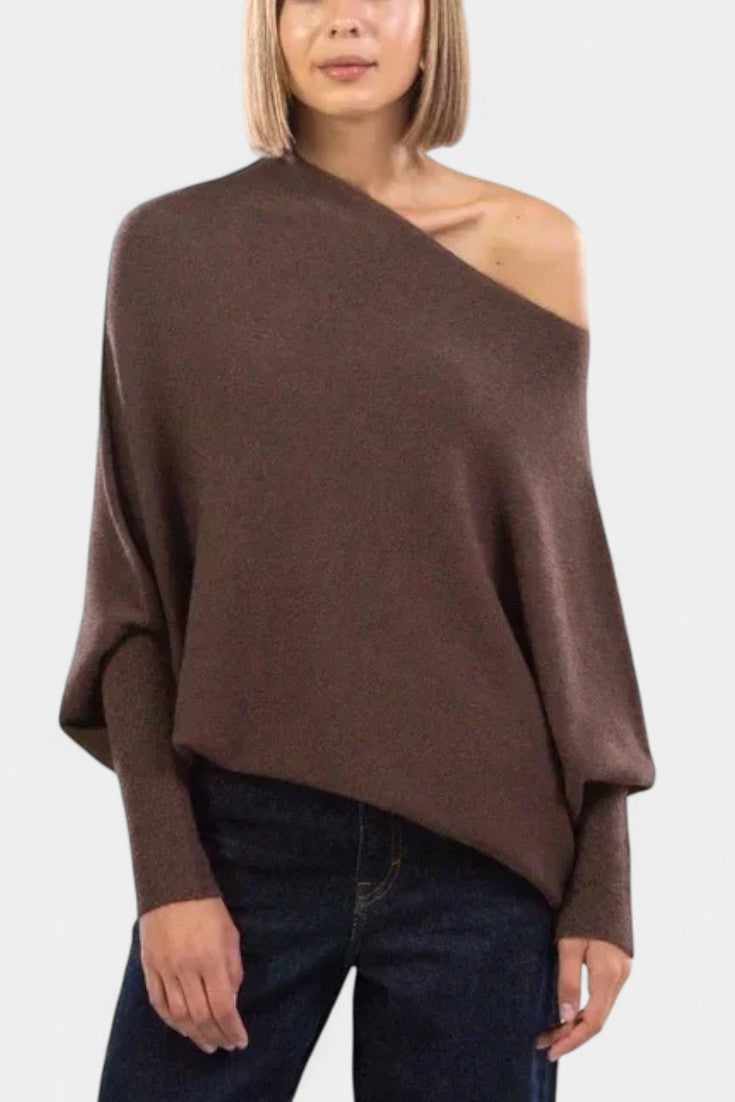 Anna Off-Shoulder Winter Sweater