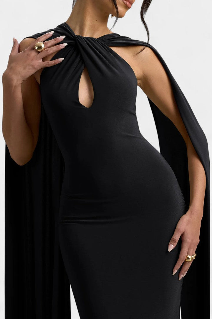 Faffienia Vestido Maxi con Escote Halter y Corte en Forma de Llave