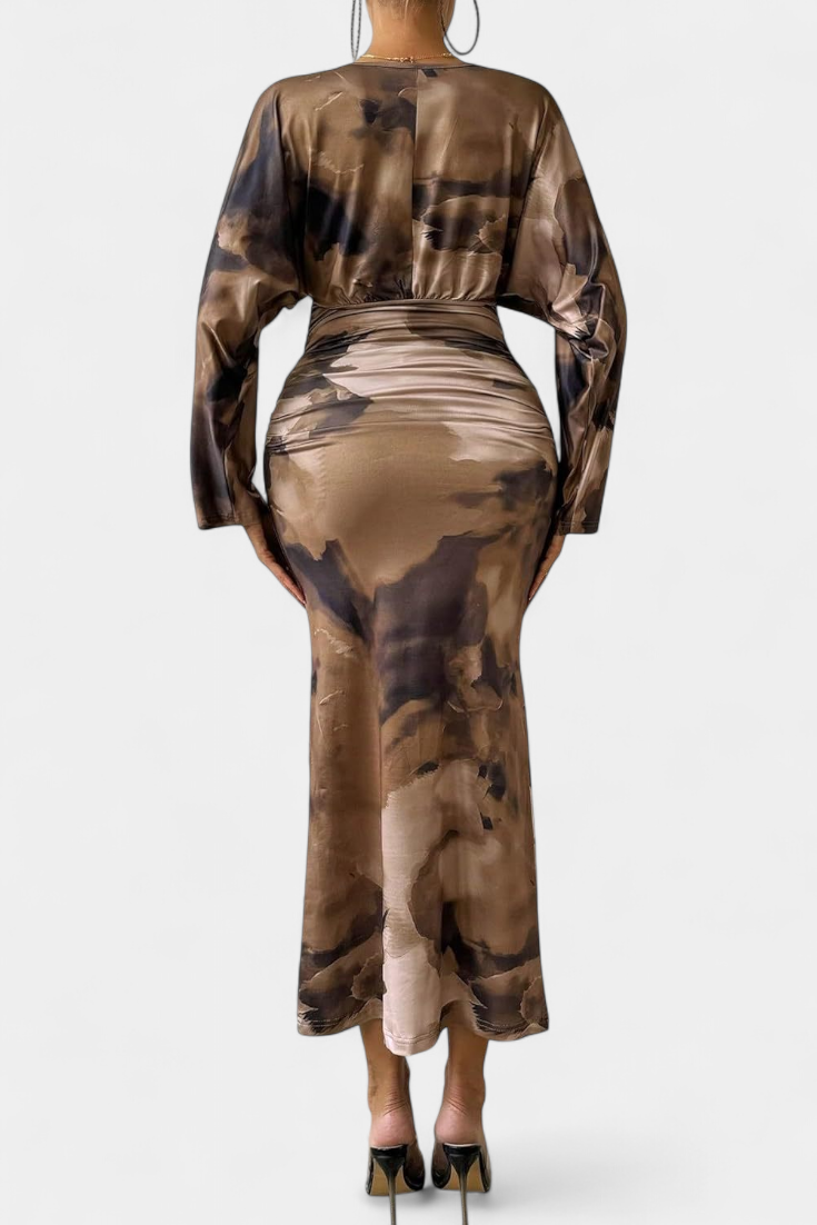 Eulalie Vestido con Mangas Murciélago y Cuello en V