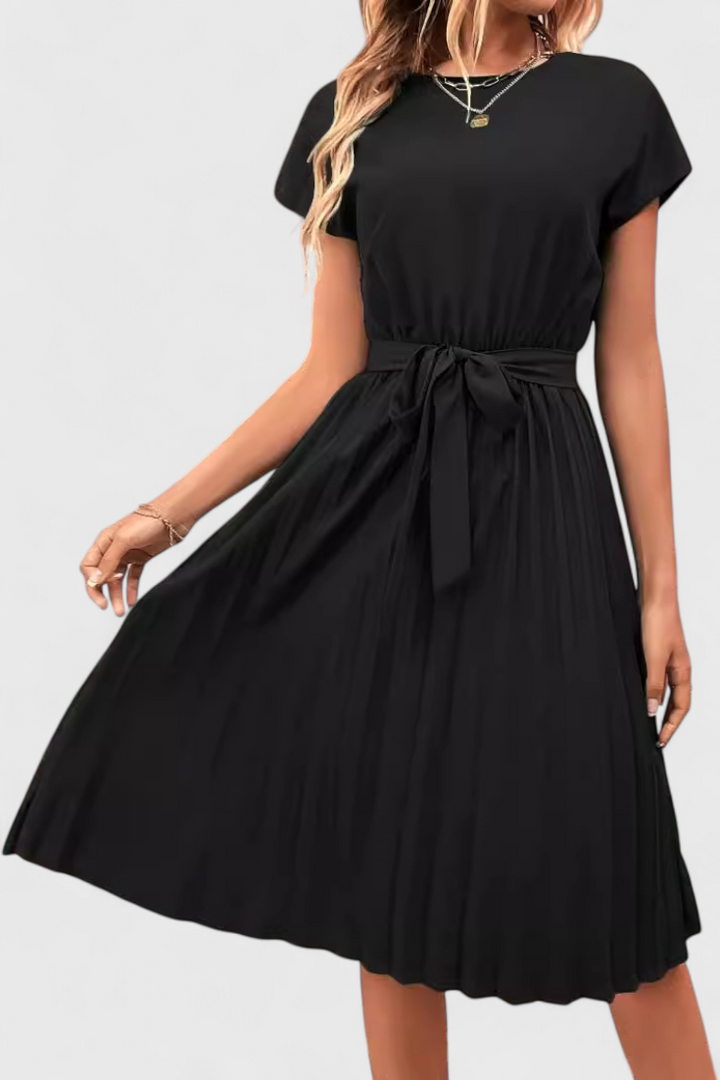 Luxie Elegant Midi Dress in Lightweight Fabric with Fluid Cut