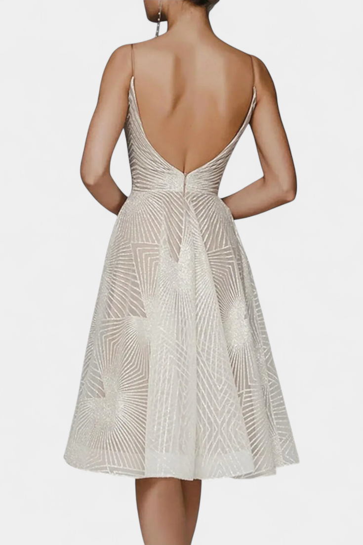 Everleigh Vestido Largo con Bordados y Corte en A