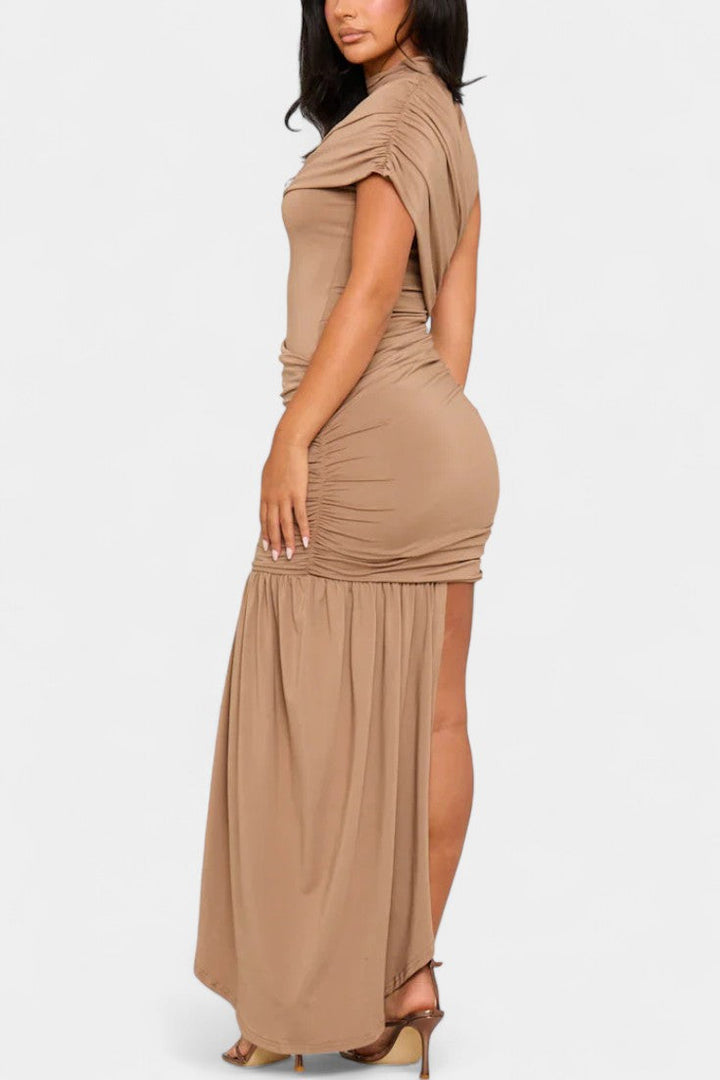 Velia Vestido Mini Asimétrico con Drapeado