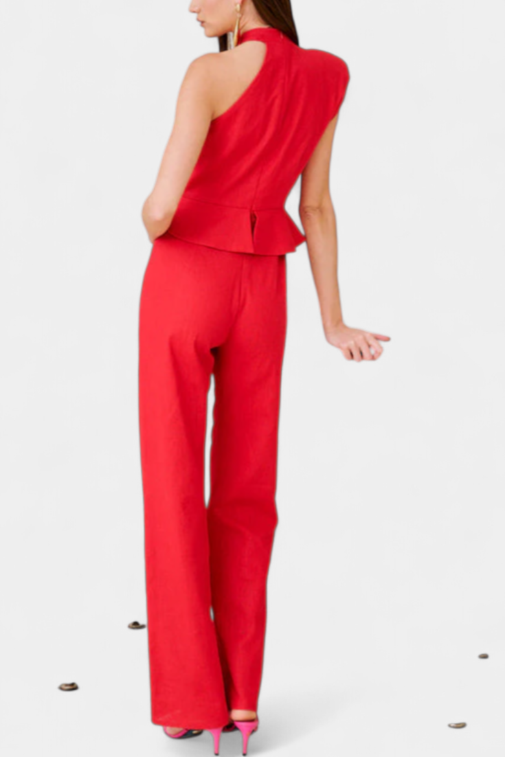 Nerida Mono Largo Asimétrico de Lino y Algodón