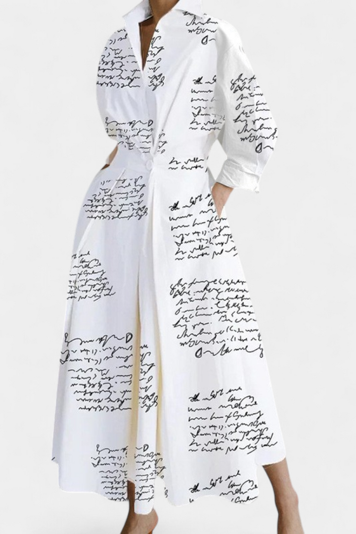 Miriam Vestido Maxi de Manga Larga Retro