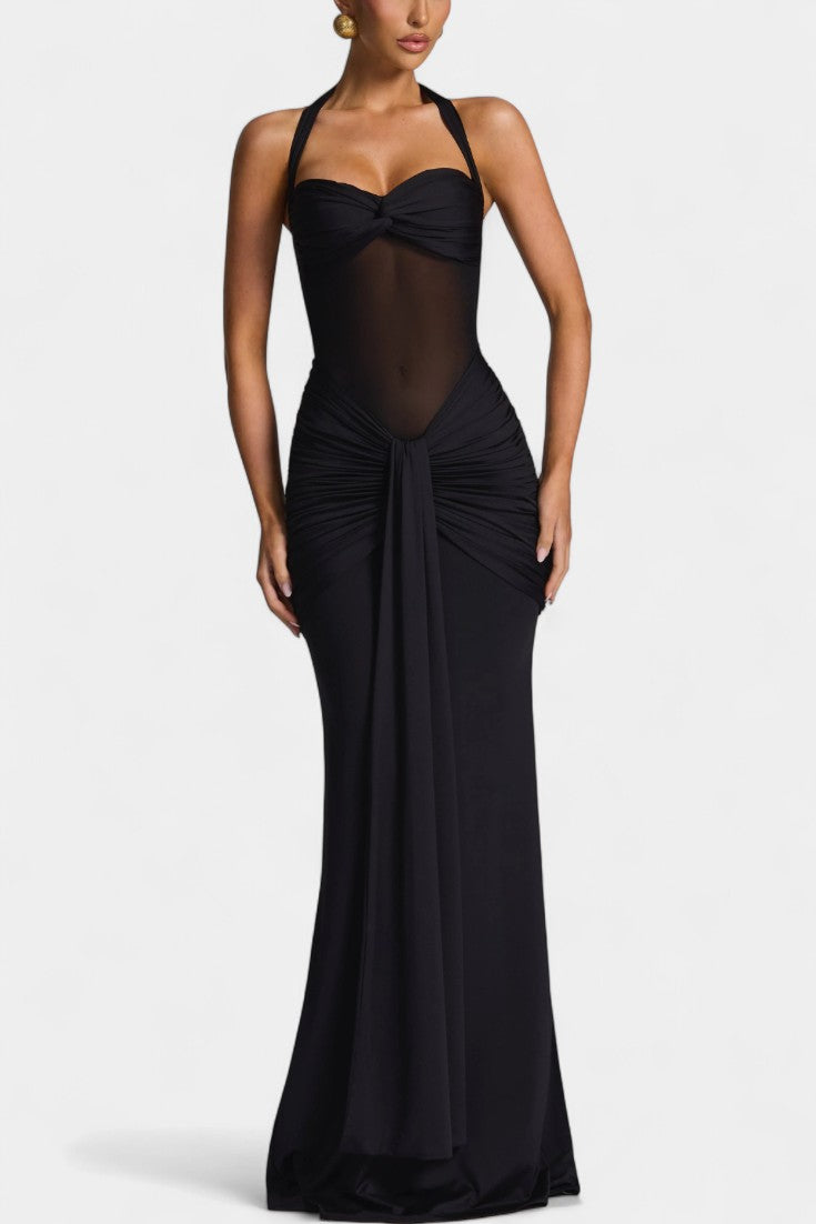 Florian Vestido Maxi con Escote Halter y Silueta Sirena