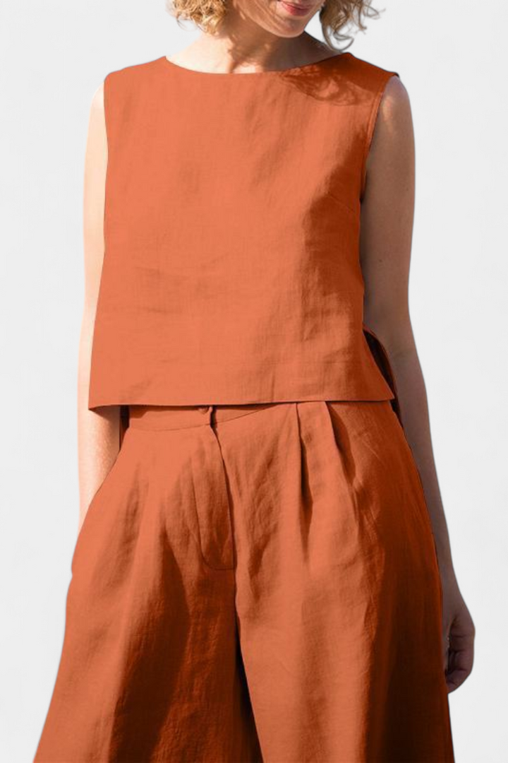 Yvanne Conjunto Vintage Sin Mangas de Verano