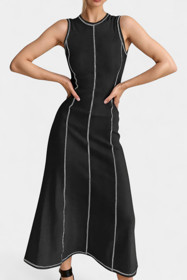 Santona Vestido Maxi Bicolor Sin Mangas