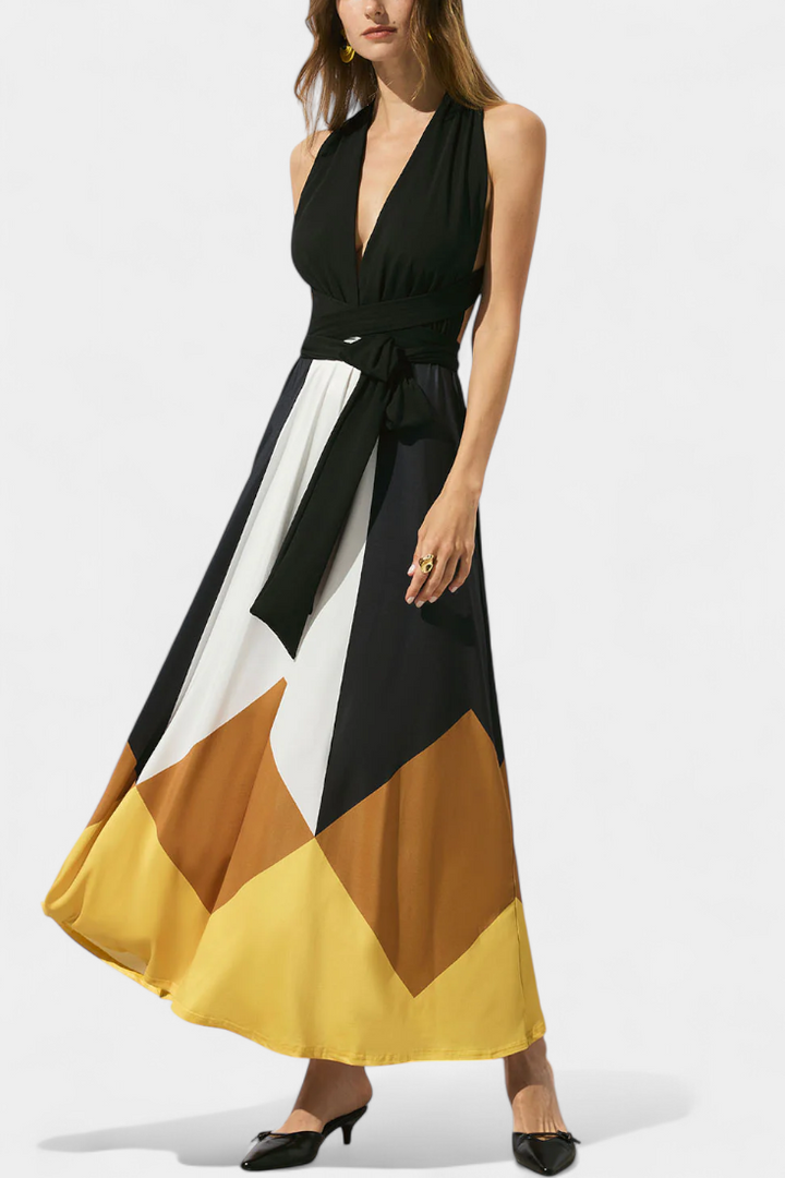 Nava Vestido Largo Polimórfico con Espalda Abierta y Silueta Versátil