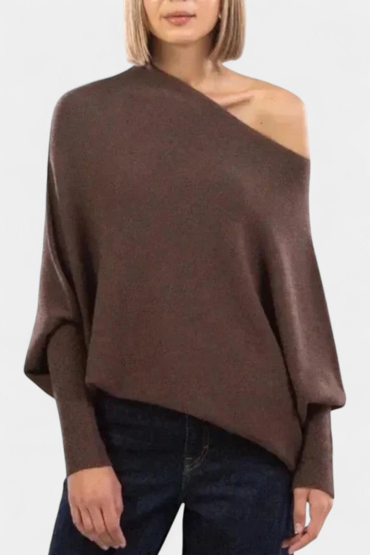 Anna Off-Shoulder Winter Sweater