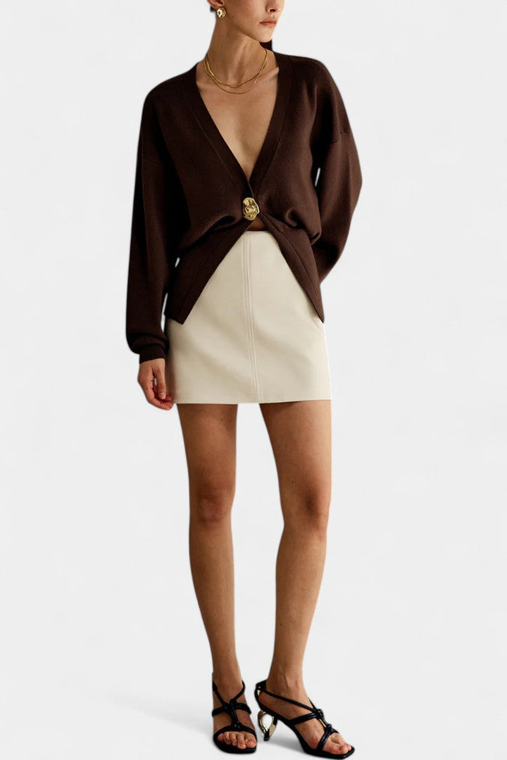 Solferina Cárdigan Liso Dorado