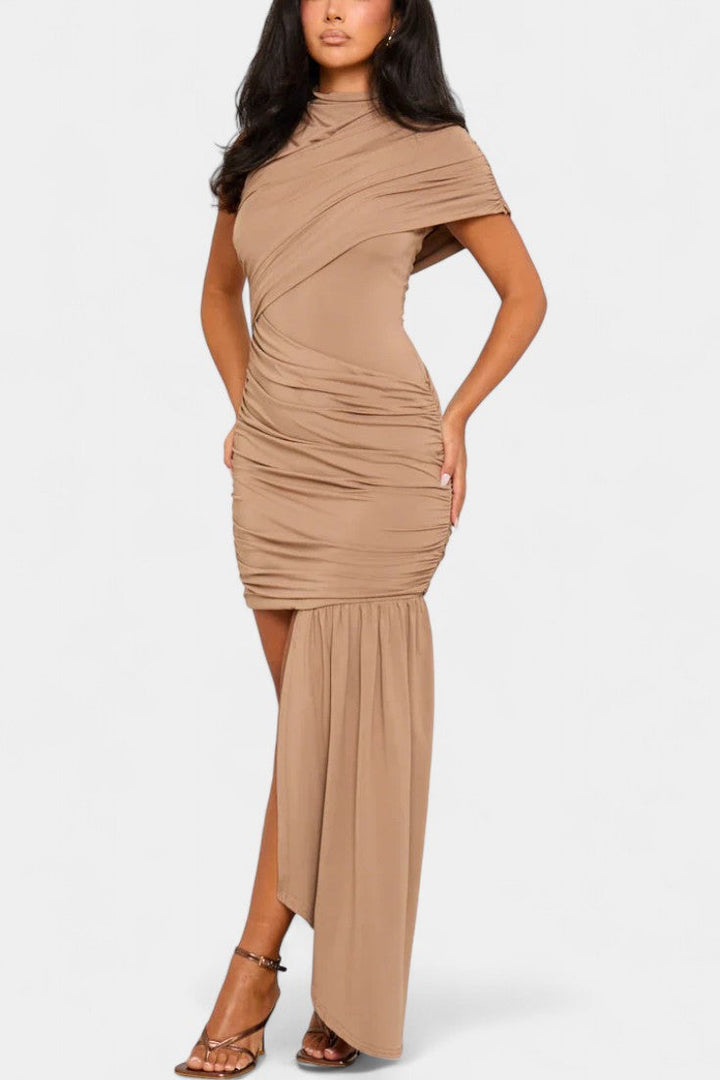 Velia Vestido Mini Asimétrico con Drapeado