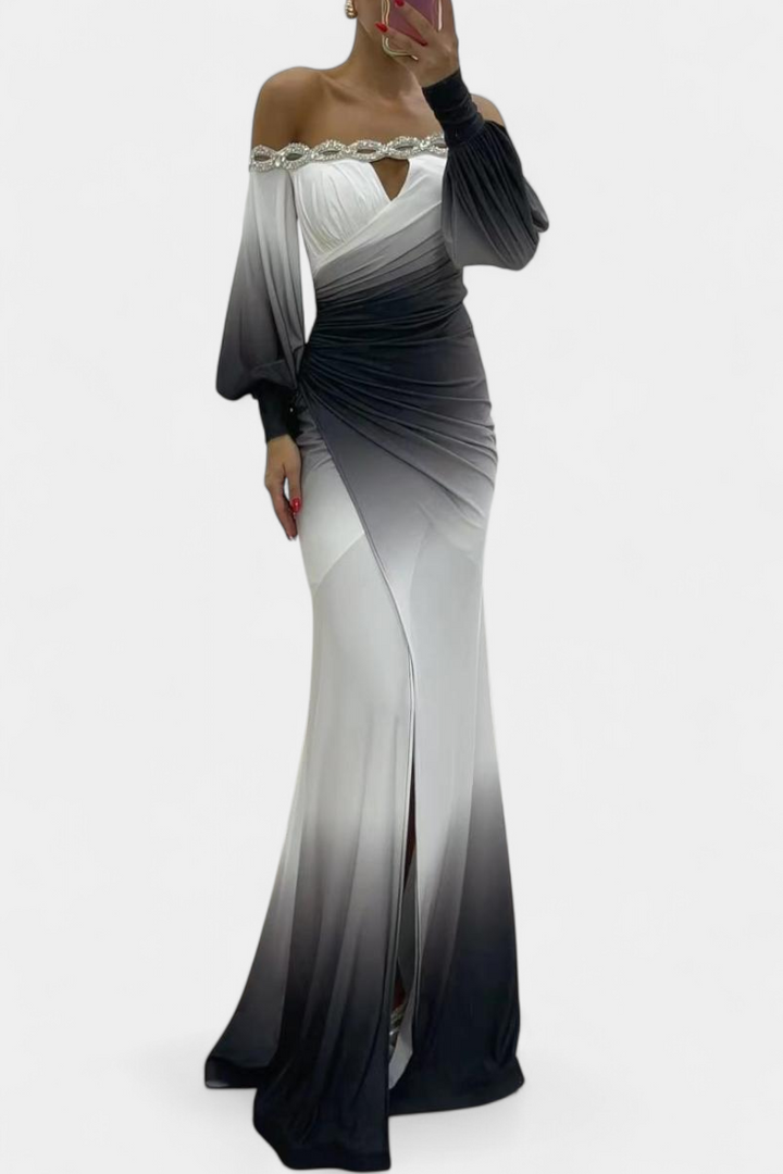 Julitta Maxi Dress Ombre con Hombros Descubiertos