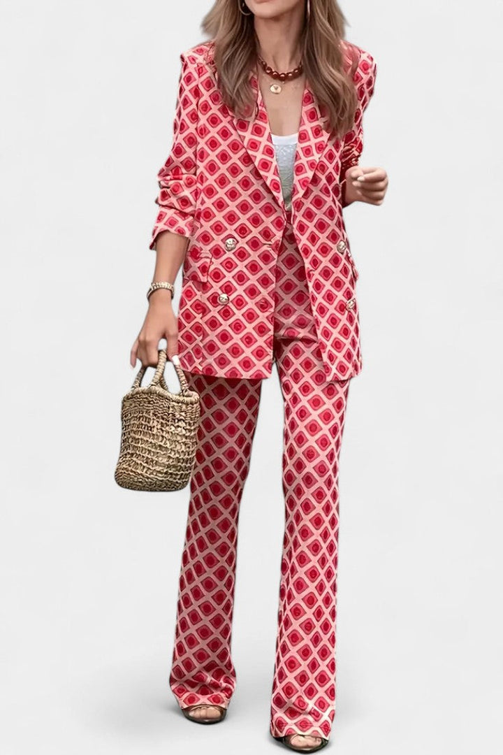 Nusa Conjunto de Chaqueta y Pantalón con Estampado Leopardo