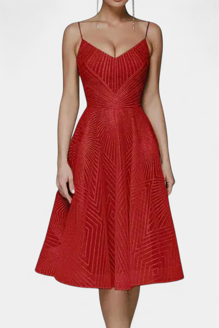 Everleigh Vestido Largo con Bordados y Corte en A