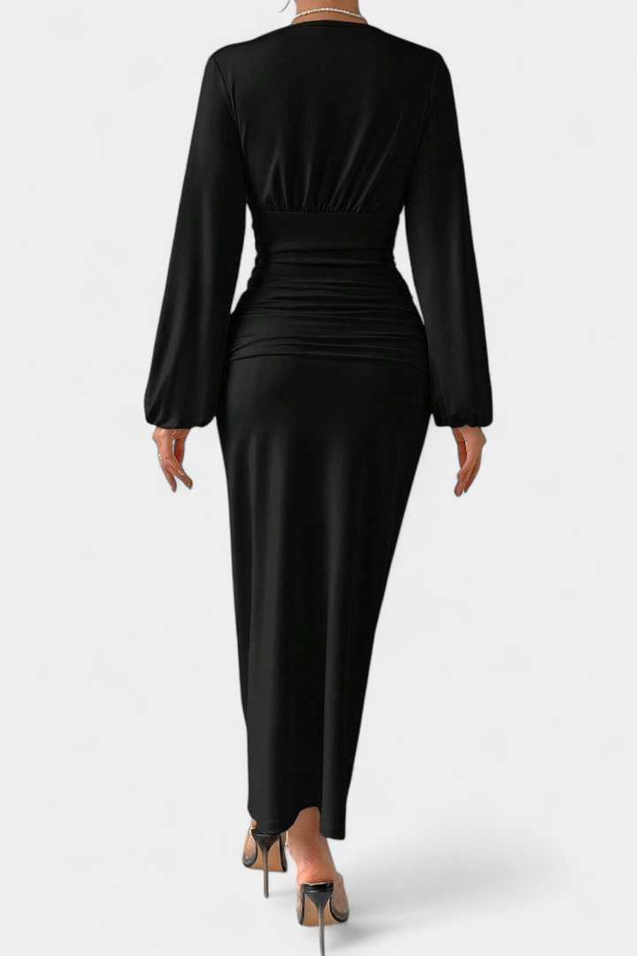 Ashlyn Vestido Largo con Estampado Degradado y Cuello en V