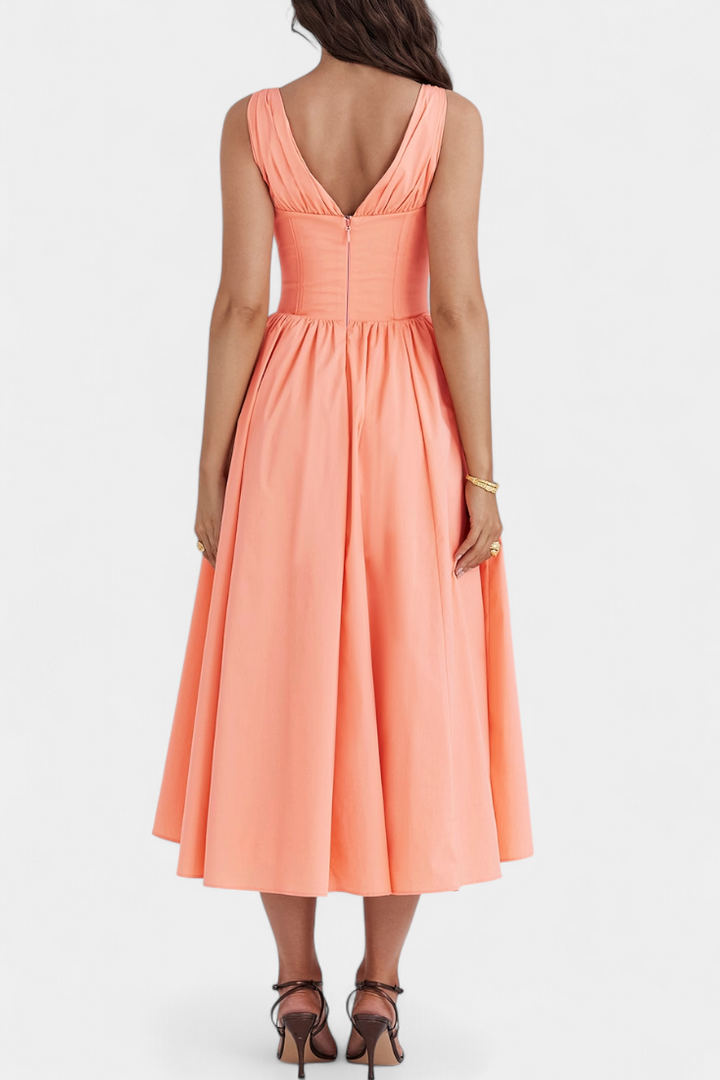 Margie Vestido Midi de Escote en V y Estampado Floral Romántico