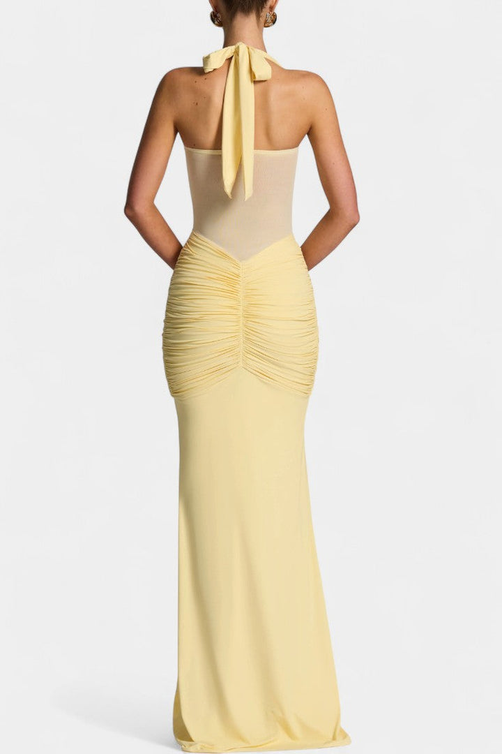 Florian Vestido Maxi con Escote Halter y Silueta Sirena