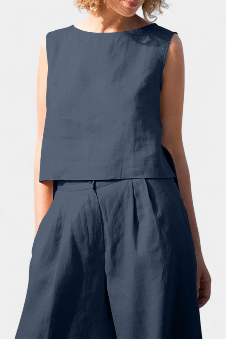 Yvanne Conjunto Vintage Sin Mangas de Verano