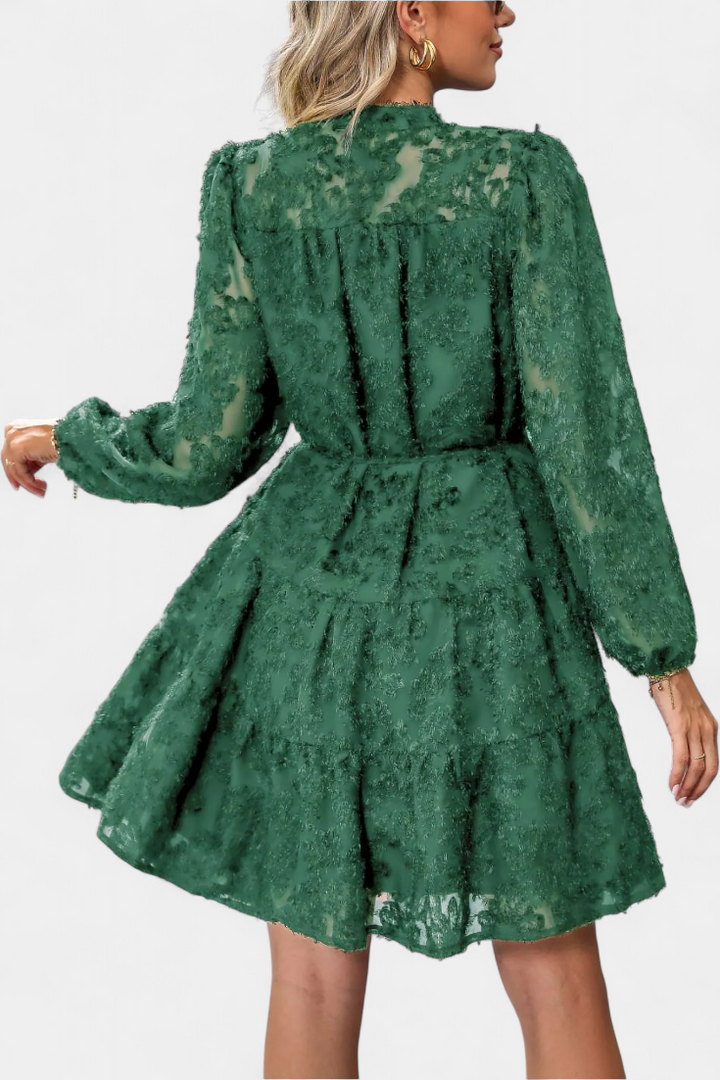 Soreia Vestido Camisero de Botones con Manga Larga Texturizada