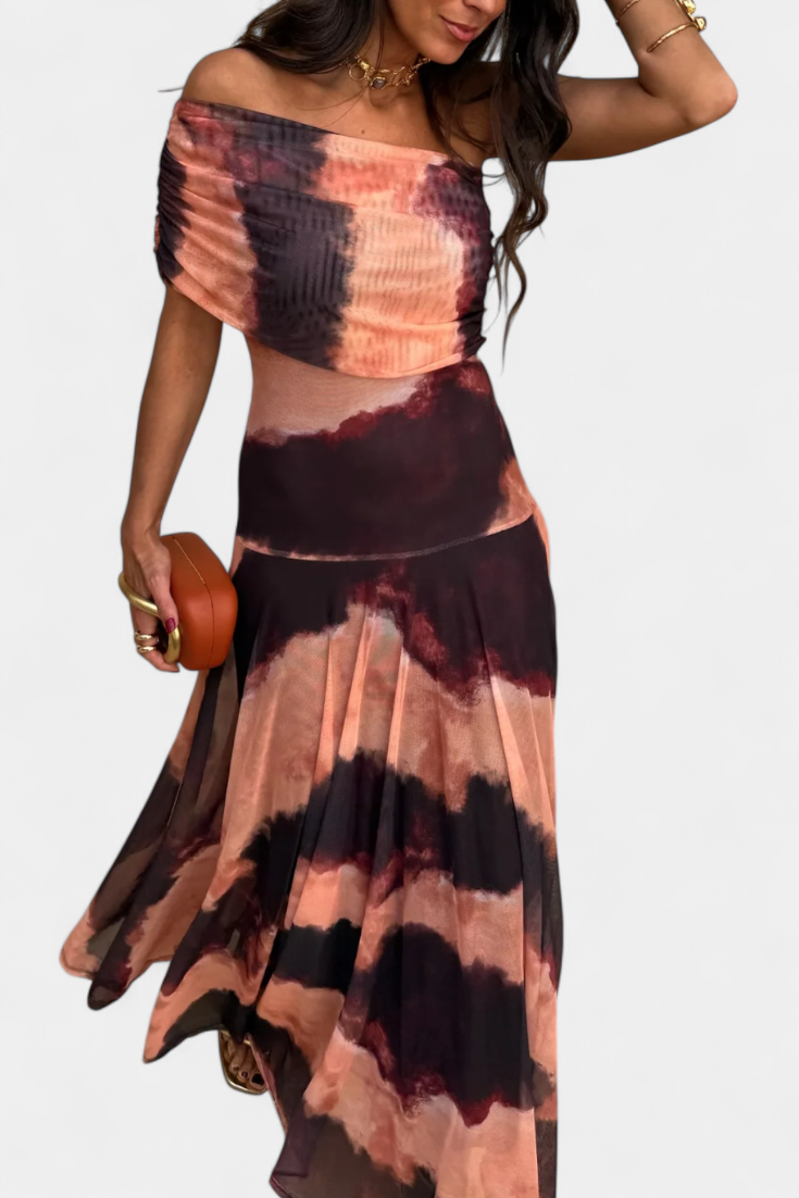 Jessamy Vestido Maxi Tie-Dye de Un Hombro
