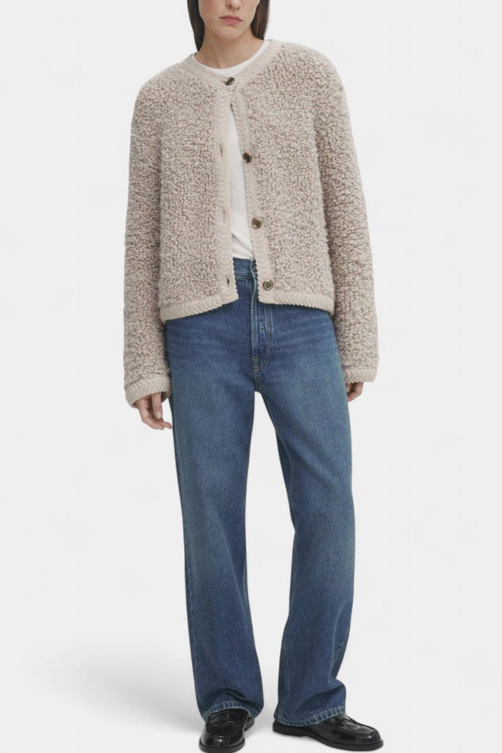 Chenda Cardigan Corto de Textura Peluche