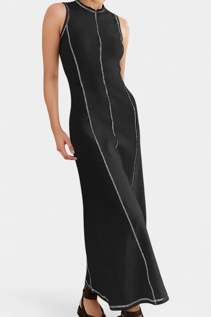 Santona Vestido Maxi Bicolor Sin Mangas