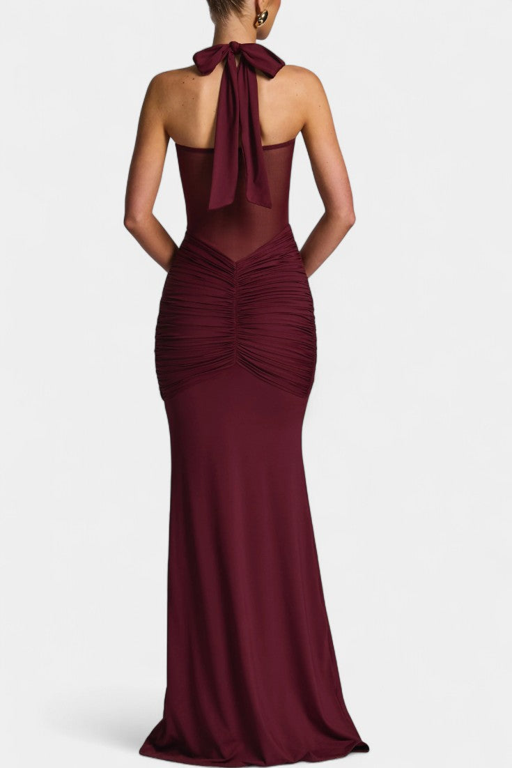 Florian Vestido Maxi con Escote Halter y Silueta Sirena