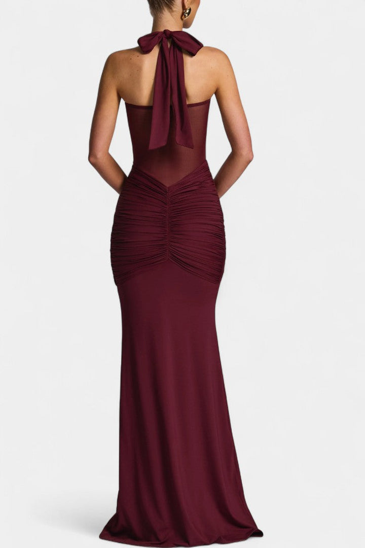 Florian Vestido Maxi con Escote Halter y Silueta Sirena