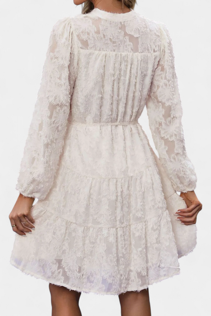 Soreia Vestido Camisero de Botones con Manga Larga Texturizada