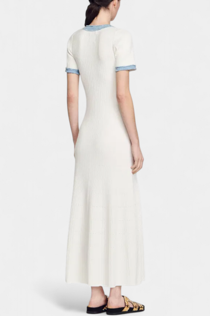 Alexia Vestido Midi de Punto con Ribete