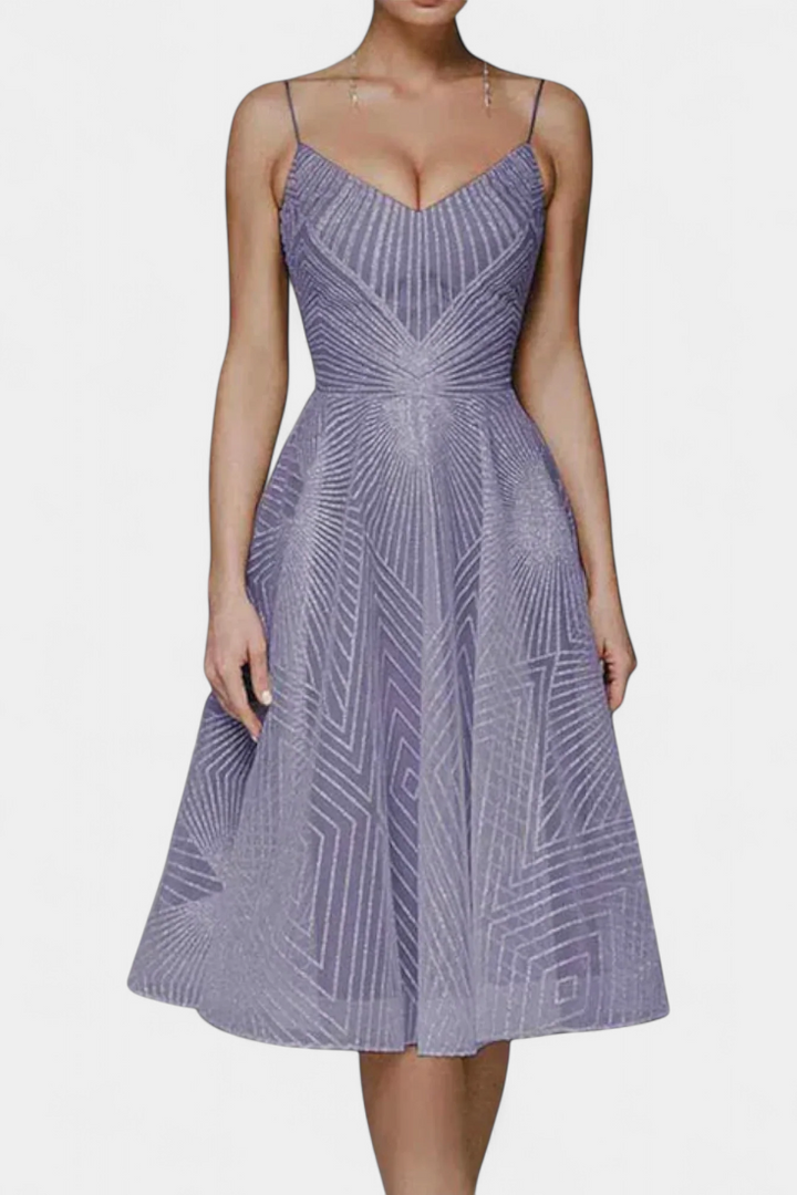 Everleigh Vestido Largo con Bordados y Corte en A