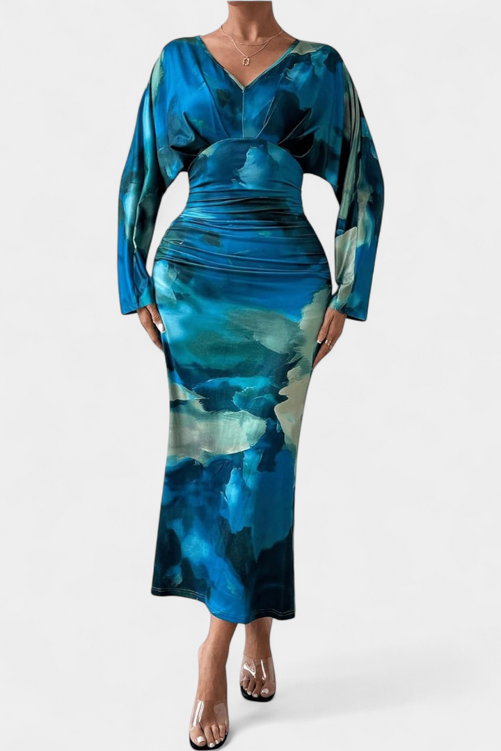 Eulalie Vestido con Mangas Murciélago y Cuello en V