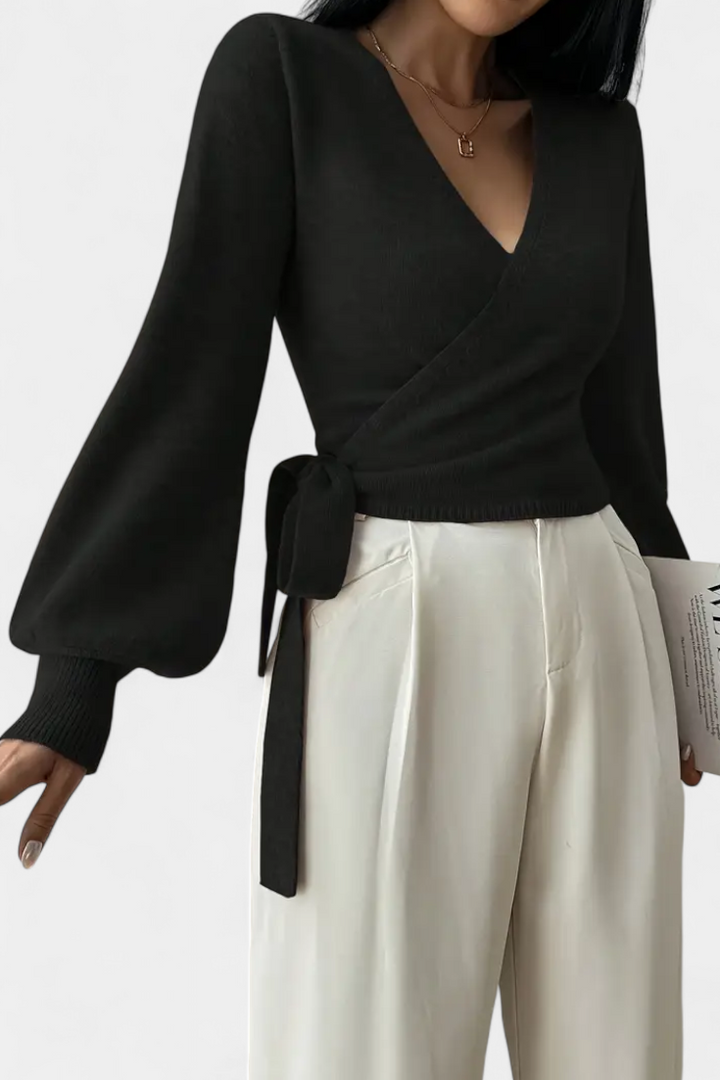 Persephone Suéter con Tirantes Cruzados y Cuello en V