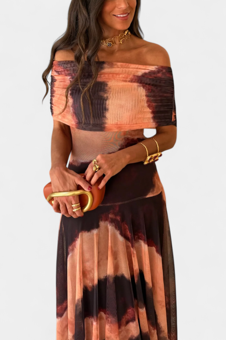 Jessamy Vestido Maxi Tie-Dye de Un Hombro