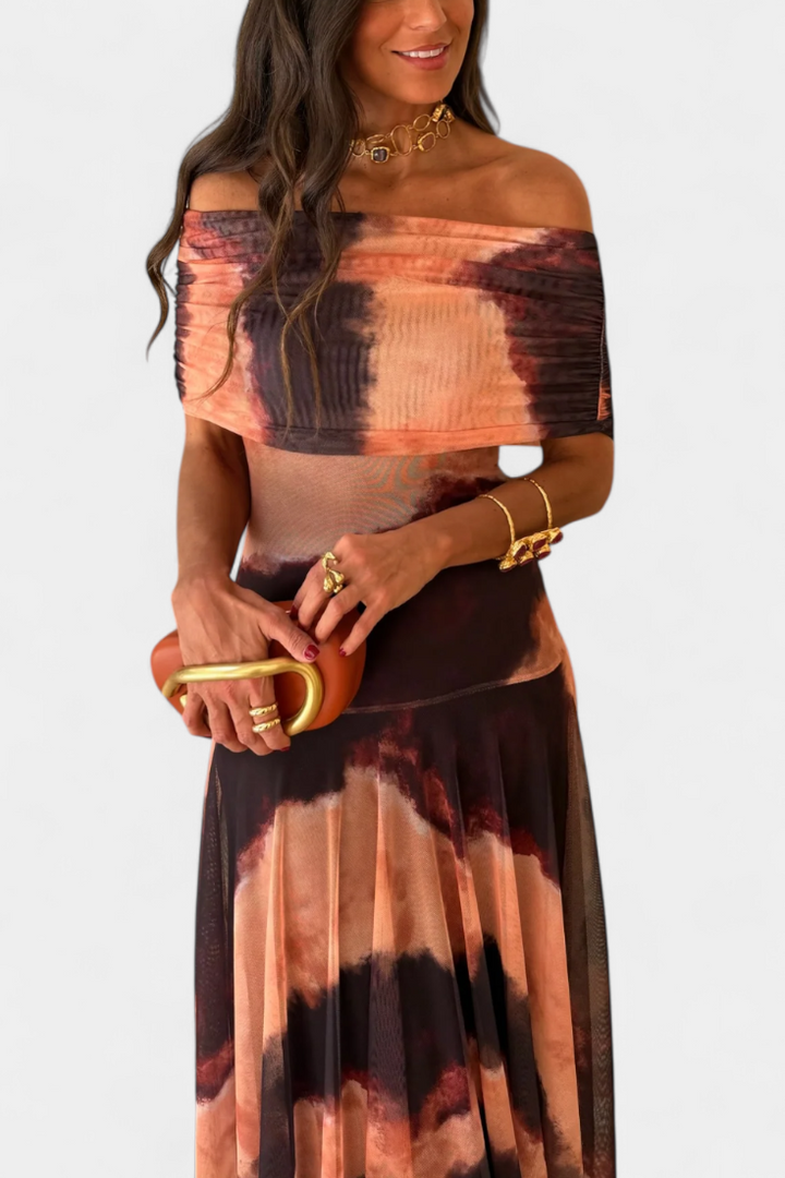 Jessamy Vestido Maxi Tie-Dye de Un Hombro