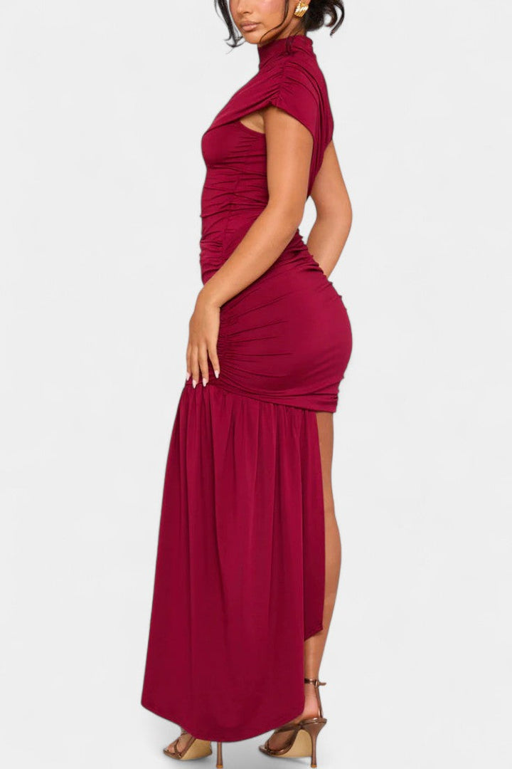 Velia Vestido Mini Asimétrico con Drapeado