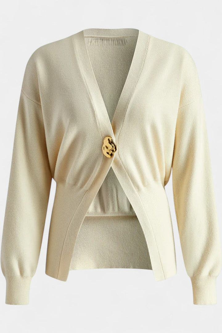 Solferina Cárdigan Liso Dorado